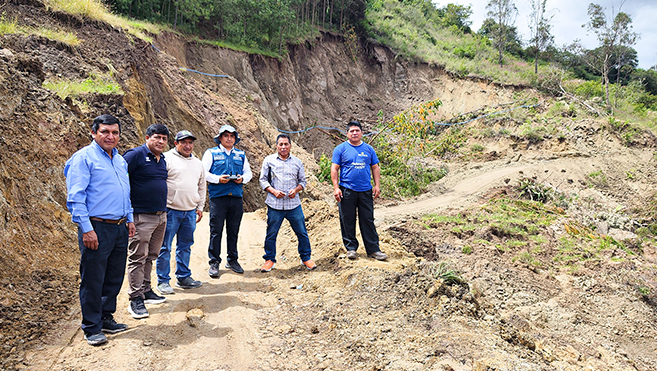 Cenepred brinda asistencia técnica tras deslizamiento en el distrito de Saucepampa, Cajamarca