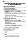 Vista preliminar de documento Condiciones mínimas para Instalación Nuevo suministro