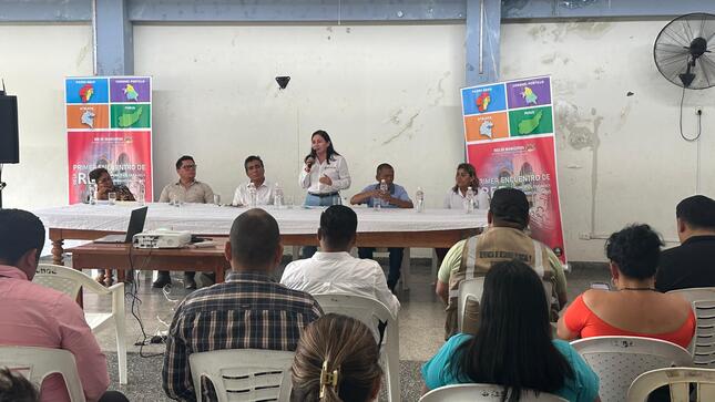 Alcaldesa Janet Castagne expone ante representantes de gobiernos locales, redes de salud y de gestión educativa, las prioridades sanitarias de Ucayali. 