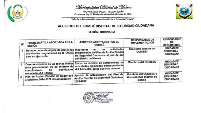 Publicación de acuerdos en sesión ordinaria.