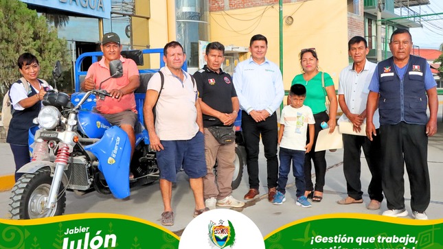 Alcalde Jabier Julón hace entrega de trimoto de carga para fortalecer la seguridad en C.P. Peca Palacios y El tomaque. 