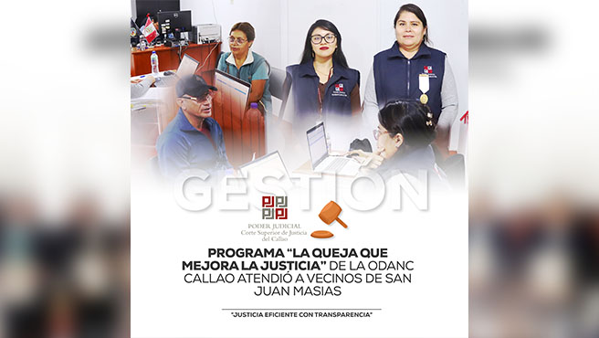 Programa “La queja que mejora la justicia" de la ODANC Callao atendió a vecinos de San Juan Masías