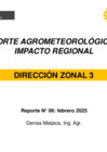 Vista preliminar de documento Reporte Agrometeorológico de Impacto Regional (semana  comprendida entre el 4 al 10 de febrero de 2025)