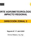 Vista preliminar de documento Reporte Agrometeorológico de Impacto Regional (semana  comprendida entre el 22 al 28 de abril de 2025)