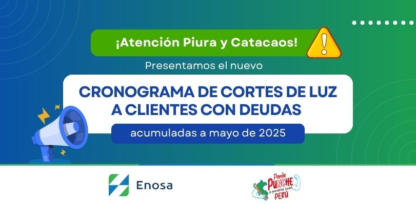 Cronograma de cortes para usuarios de Piura y Catacaos