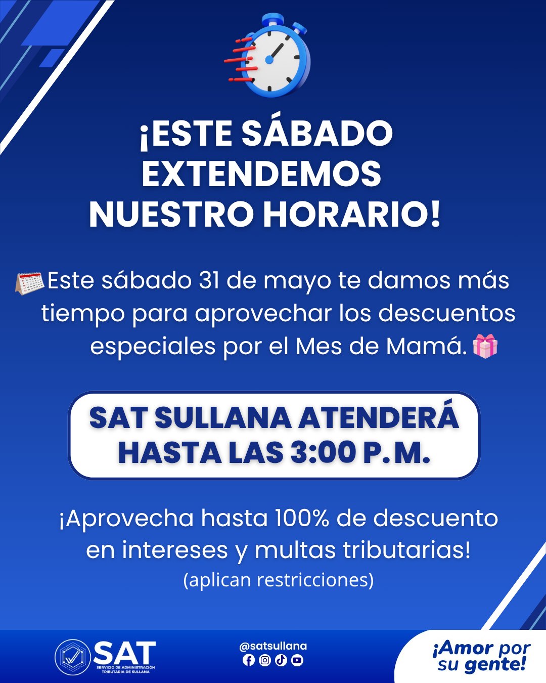 ESTE SÁBADO TE DAMOS MÁS TIEMPO PARA PONERTE AL DÍA