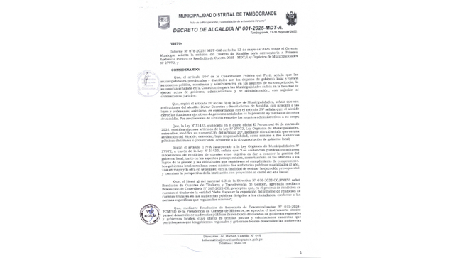 Primera Audiencia  Pública 2025