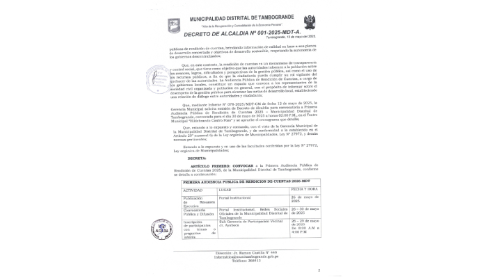 Primera Audiencia Pública 2025