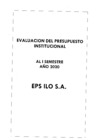 Vista preliminar de documento Evaluación del presupuesto institucional 2020 - I semestre