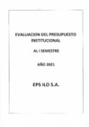 Vista preliminar de documento Evaluación del presupuesto institucional 2021 - I semestre