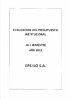 Vista preliminar de documento Evaluación del presupuesto institucional 2022 - I semestre