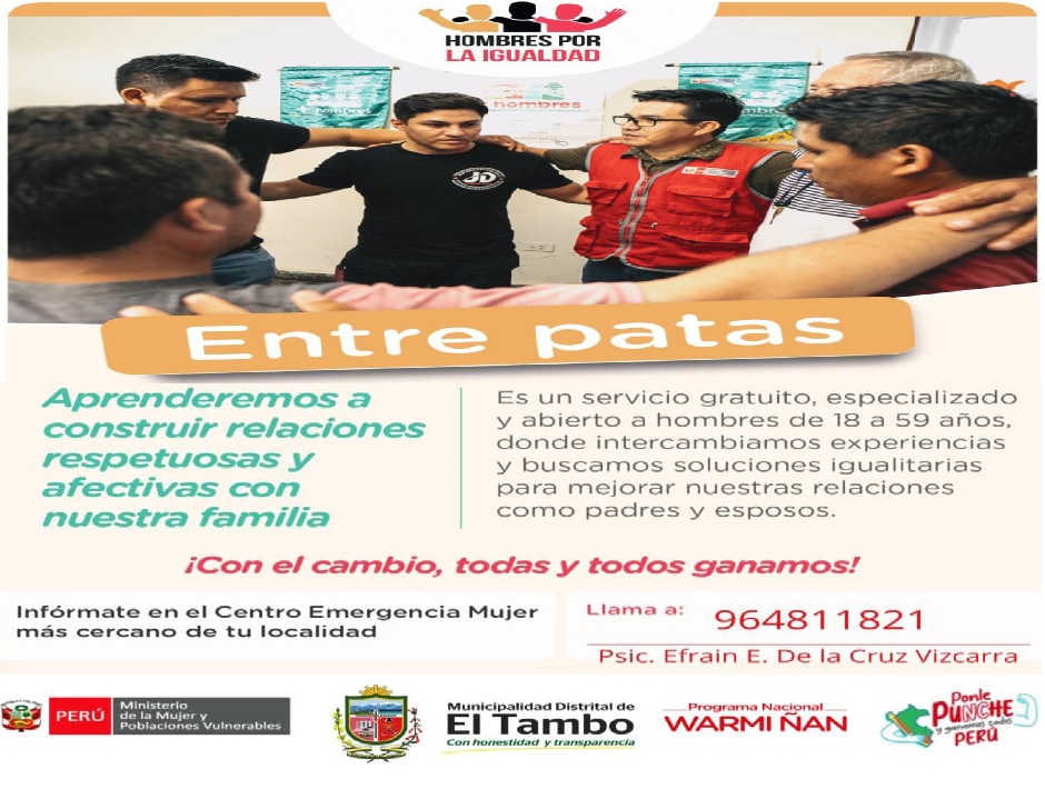 “Entre Patas”: hombres reflexionan y se comprometen con relaciones sin violencia