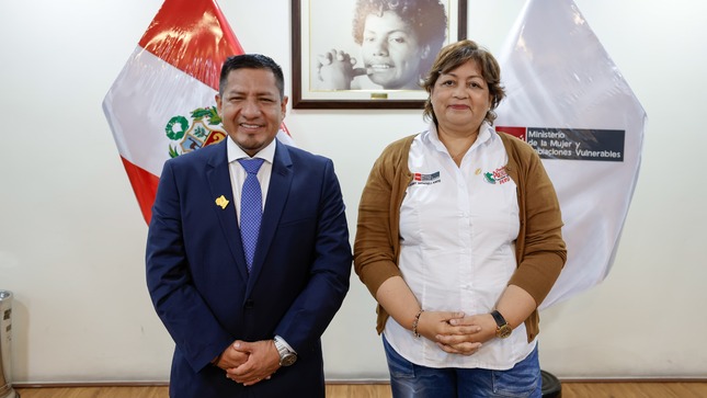 Ministra de la Mujer y gobernador de Loreto articulan acciones a favor de la niñez y población vulnerable