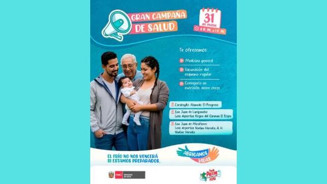 Minsa impulsa campaña ‘Abrigamos vidas’ para enfrentar bajas temperaturas