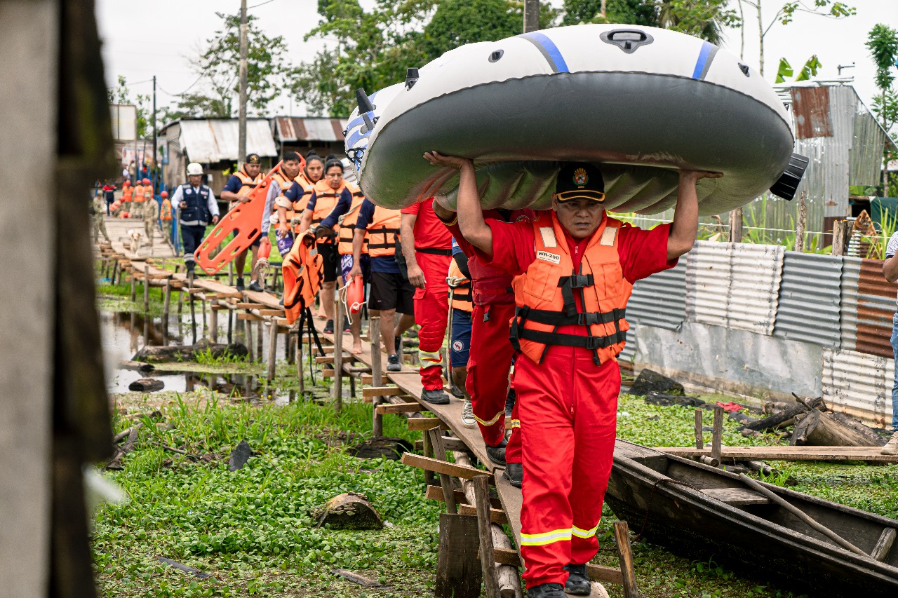 Simulacro nacional multipeligro por inundación en Loreto.
