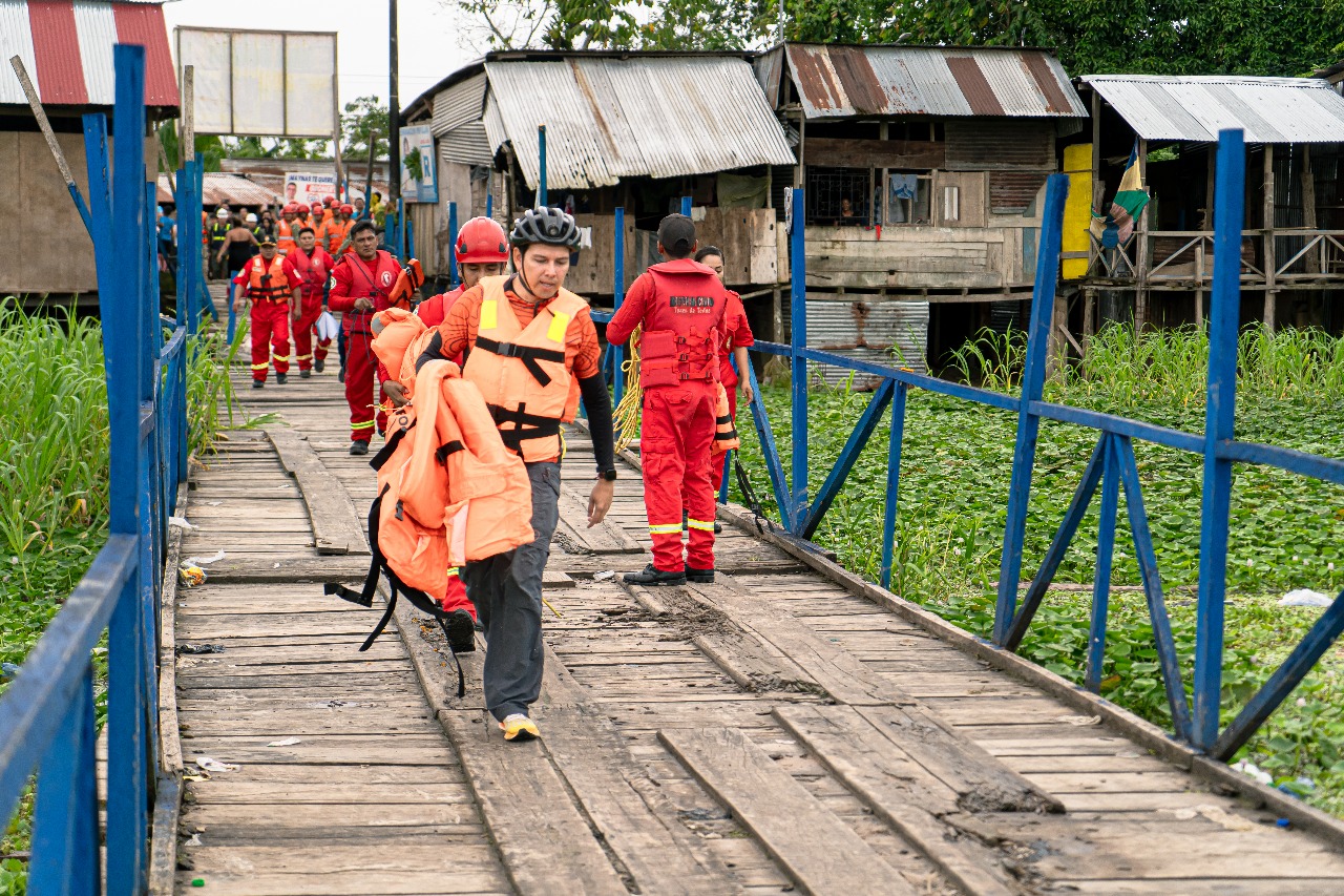 Simulacro nacional multipeligro por inundación en Loreto.
