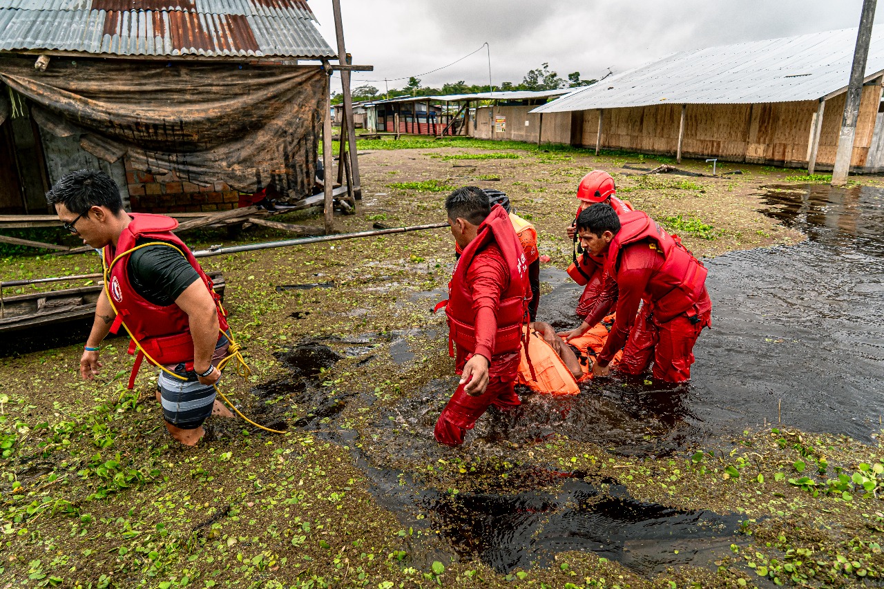 Simulacro nacional multipeligro por inundación en Loreto.