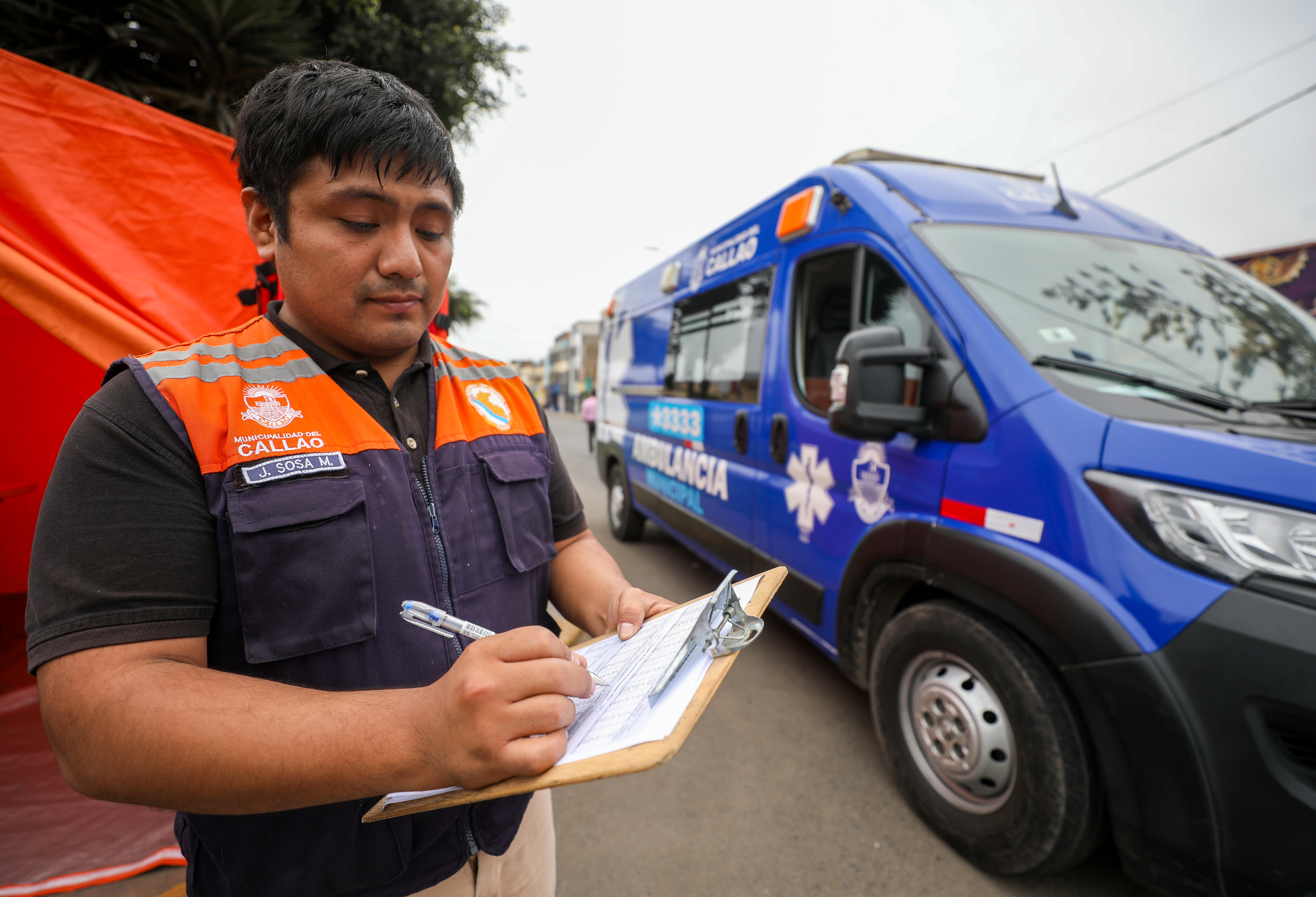 Los operadores, médicos y emergencistas de la ambulancia municipal también estuvo a disposición del ejercicio.