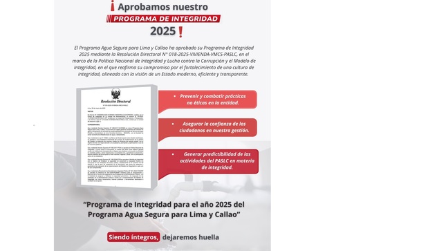 Aprobación del programa de Integridad