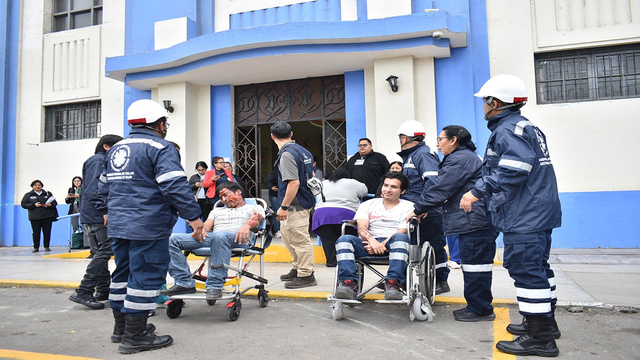 En pleno ejercicio del simulacro