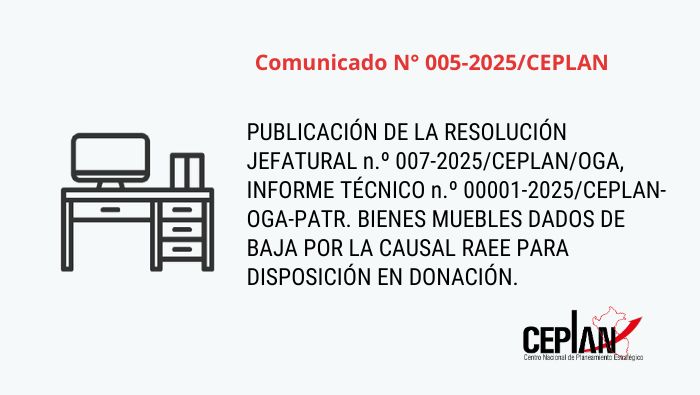 Comunicado N° 005-2025/CEPLAN