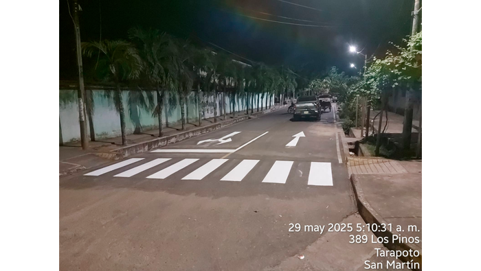 MPSM sigue mejorando seรฑalizaciรณn vial en inmediaciones de colegios en Tarapoto.