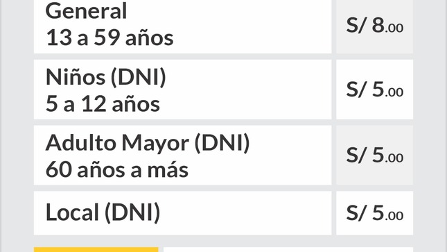 la imagen es un comunicado oficial de la Municipalidad de Pozuzo que informa de manera detallada las tarifas de ingreso, horarios de atención y condiciones especiales para un atractivo turístico local, que por el contexto de nuestra conversación anterior, corresponde a las "Pozas de Agua y Sal".