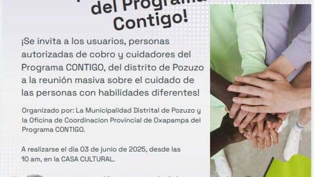 imagen jpg de invitación a reunión masiva del programa Contigo en Pozuzo