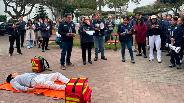 DIRIS Lima Sur desplegó amplio operativo de respuesta durante Simulacro Nacional Multipeligro 2025