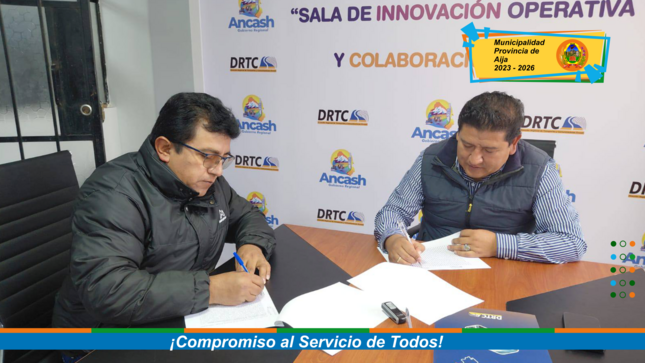 Alcalde Provincial de Aija firmó convenio con el Gobierno Regional para mejorar la transitabilidad de vías en toda nuestra jurisdicción