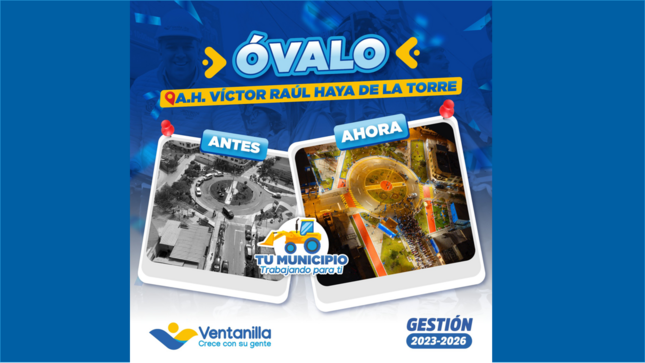 🛠️ Remodelamos el óvalo del A.H. Víctor Raúl Haya de la Torre con más áreas verdes e iluminación para una Ventanilla moderna y segura. 💡