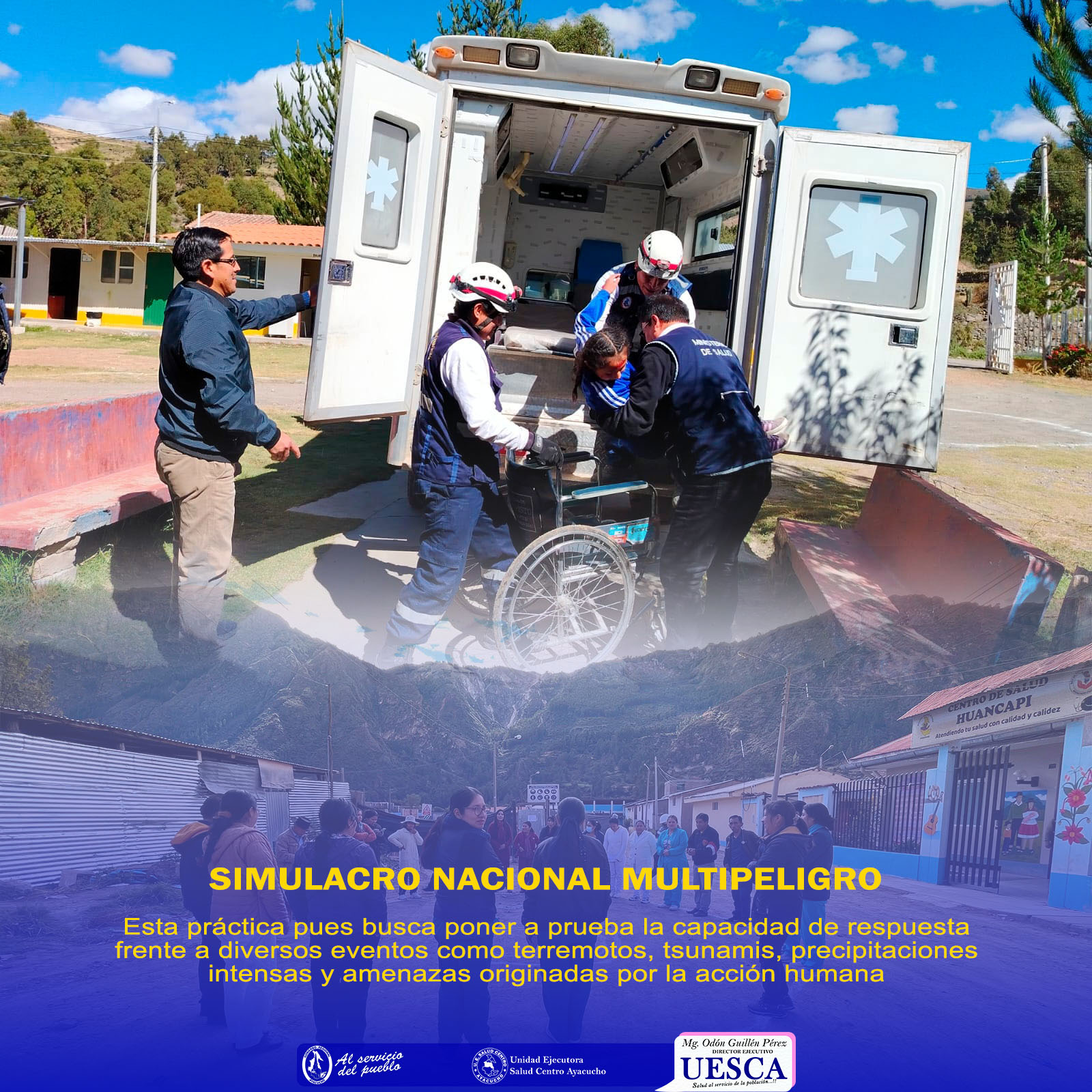 Simulacro de sismo en la provincia de Cangallo