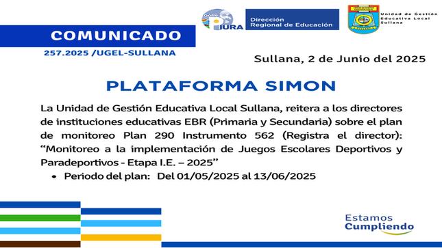Comunicado N°257-2025