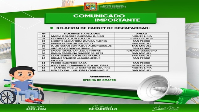 oficina de las personas con discapacidad  - 𝗢𝗠𝗔𝗣𝗘𝗗