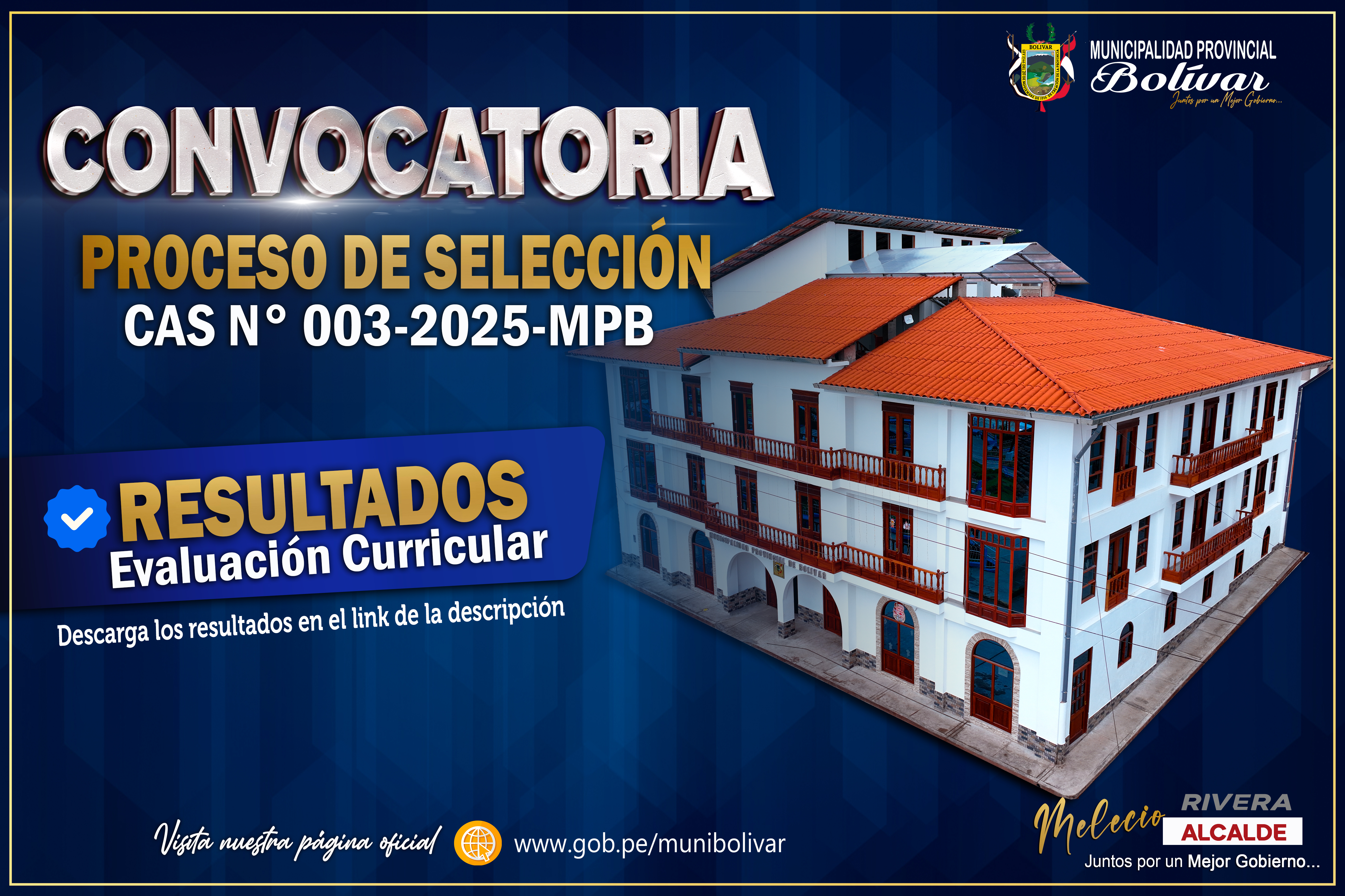 CONVOCATORIA CAS N°003-2025 RESULTADOS