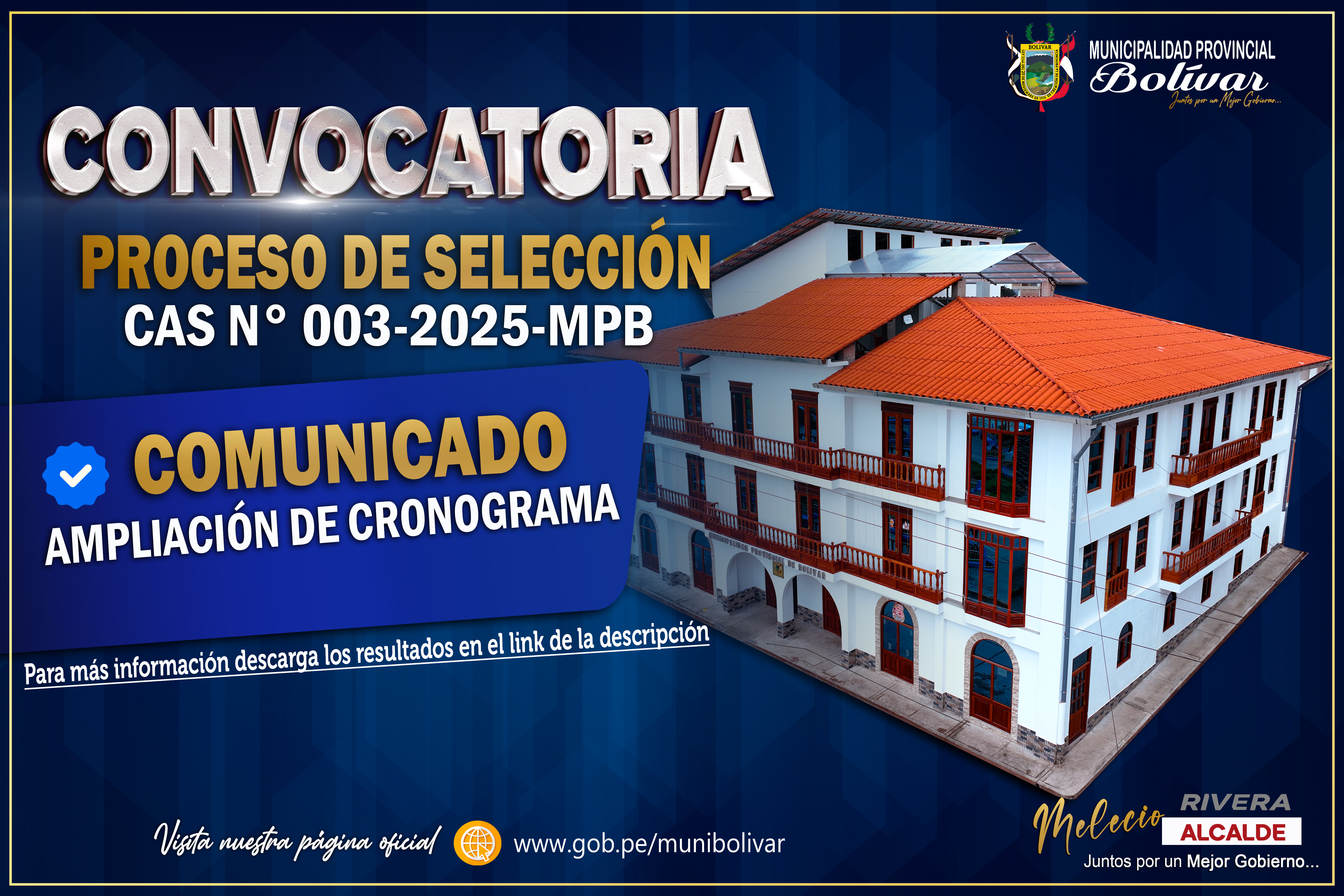 CONVOCATORIA CAS N°002-2025 COMUNICADO