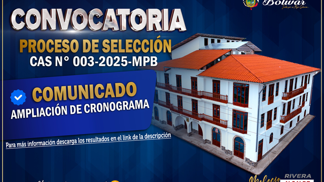 CONVOCATORIA CAS N°002-2025 COMUNICADO