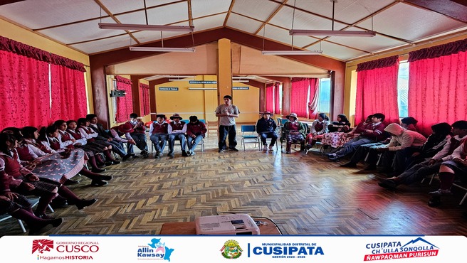 En el marco del sello regional Allin Kawsay se realizo charla informativa para jovenes en la I.E. Tupac Amaru II