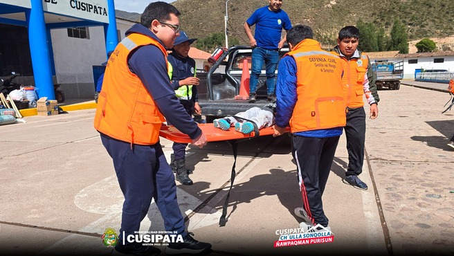Hoy 30 de mayo se realizo el simulacro nacional multipeligro en el Distrito de Cusipata