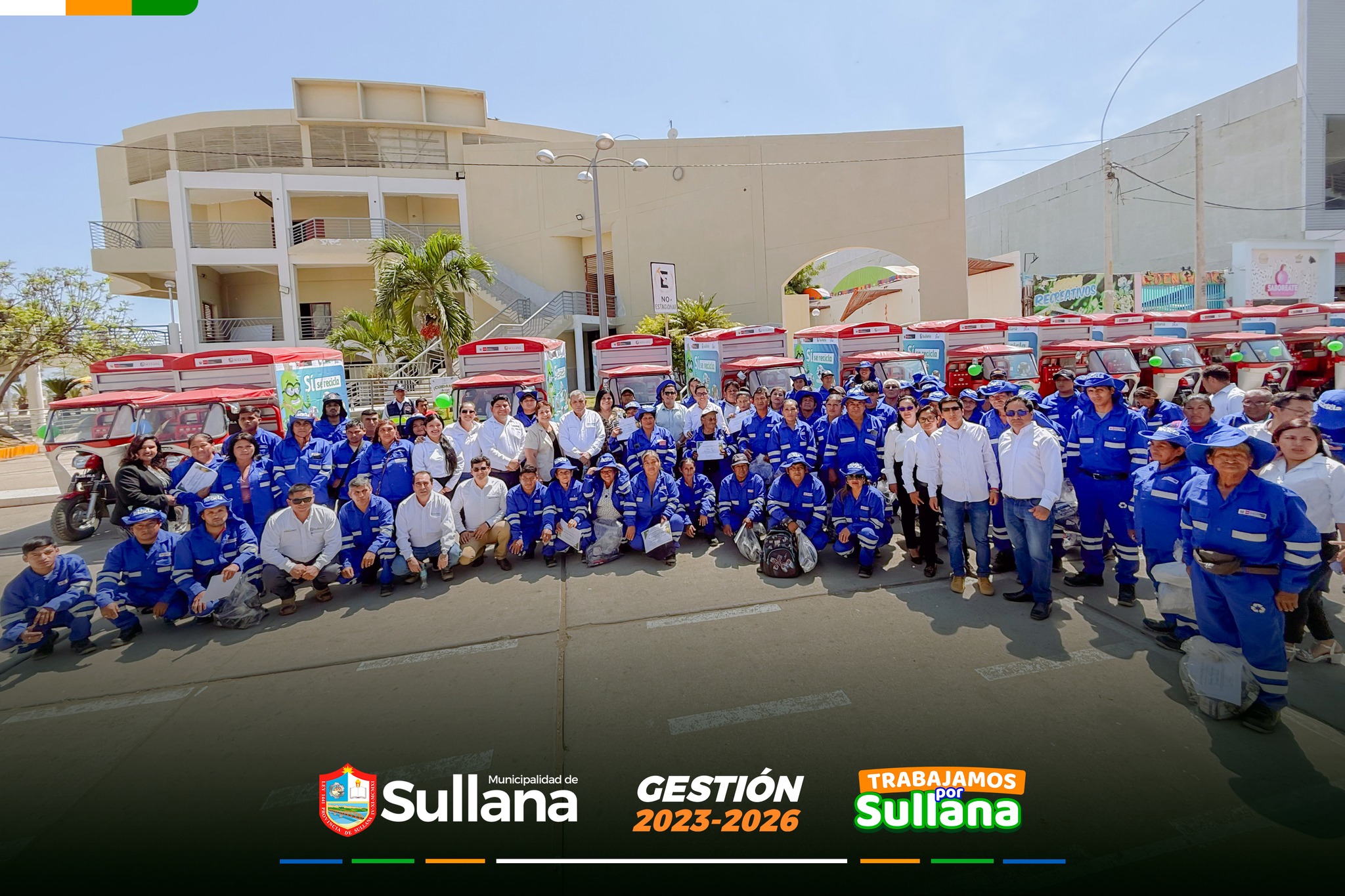 Alcalde Marlem Mogollón entrega 20 motofurgones a recicladores formalizados como parte del programa ambiental “Recicla”