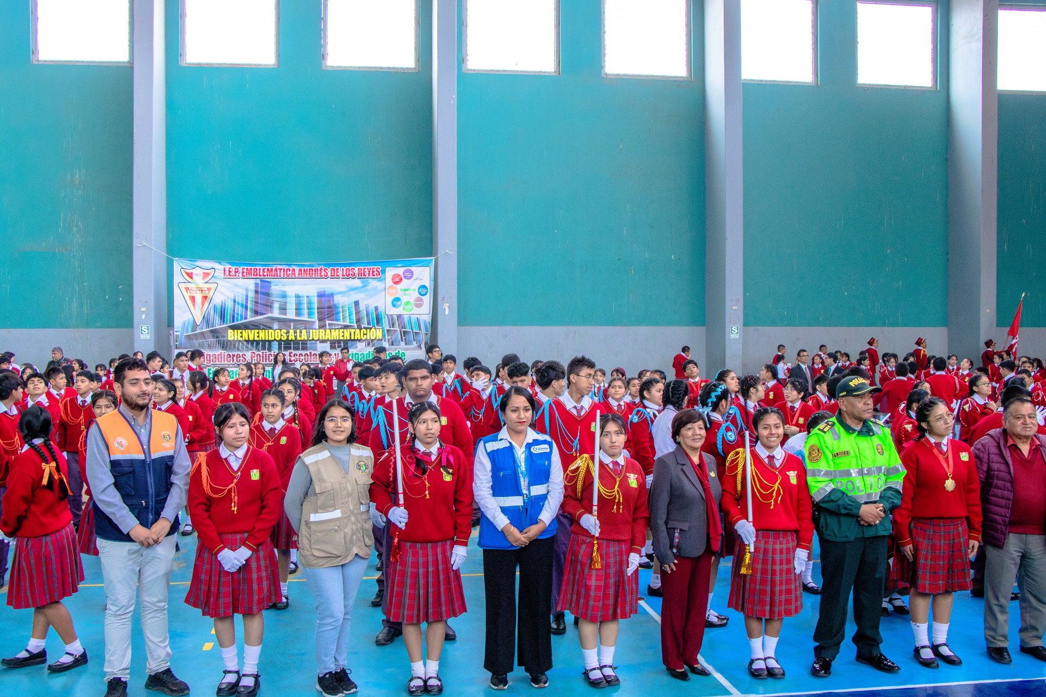 Juramentación del municipio escolar y brigadas de la I.E. Emblemática Andrés de los Reyes