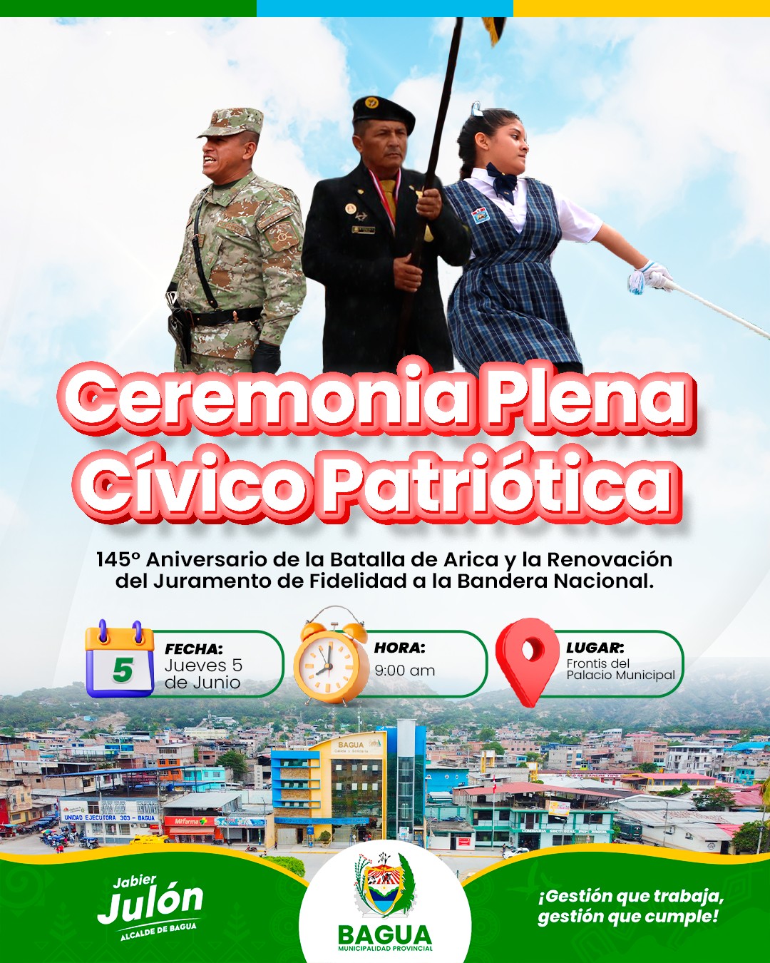 Invitaci贸n a ceremonia C铆vico Patri贸tica.