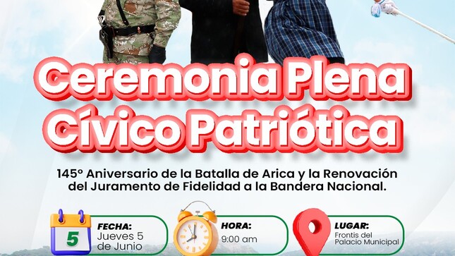 Invitación a ceremonia Cívico Patriótica. 