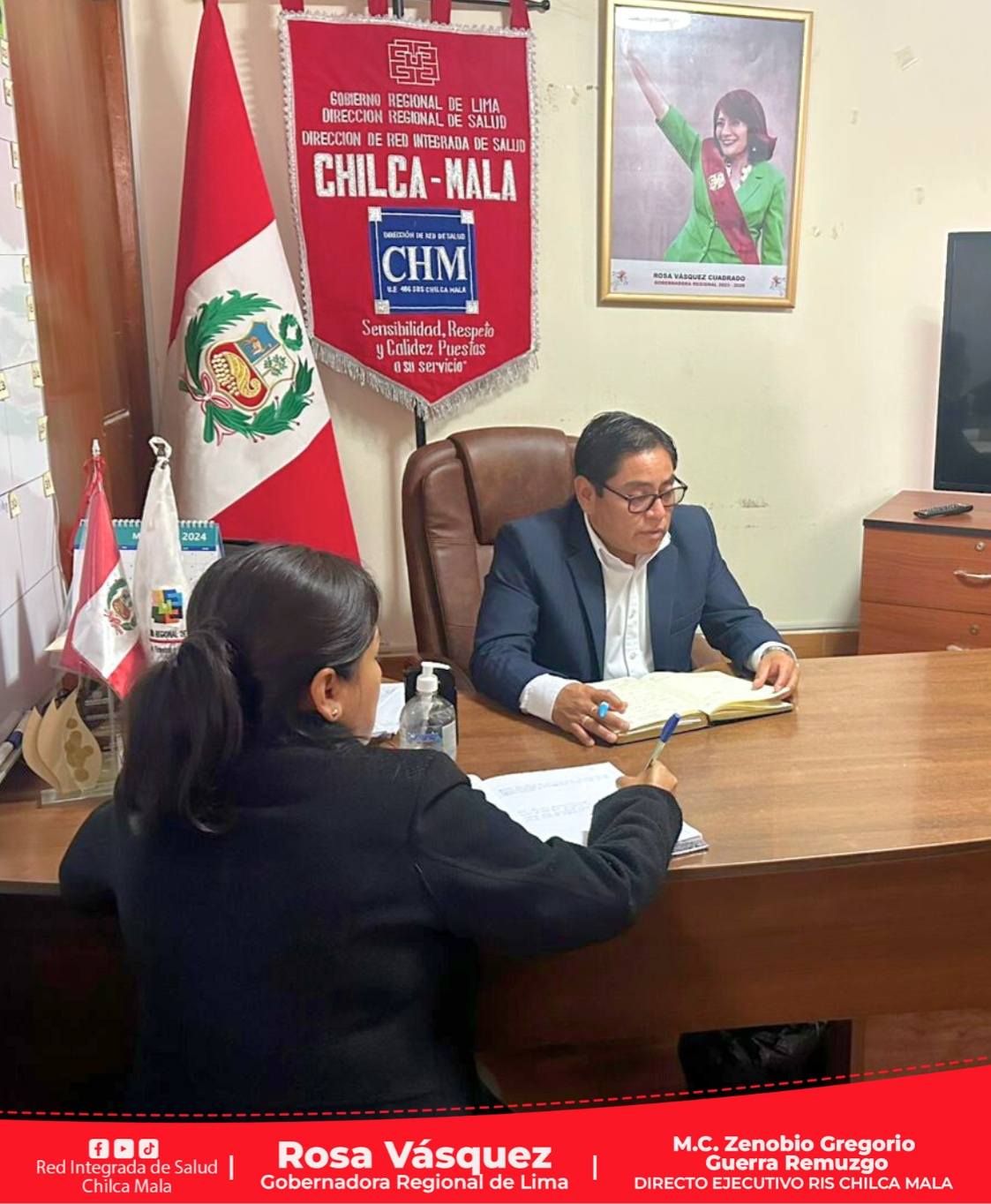 Director Ejecutivo de la RIS Chilca Mala, sostiene reunión de coordinación con su equipo de gestión.