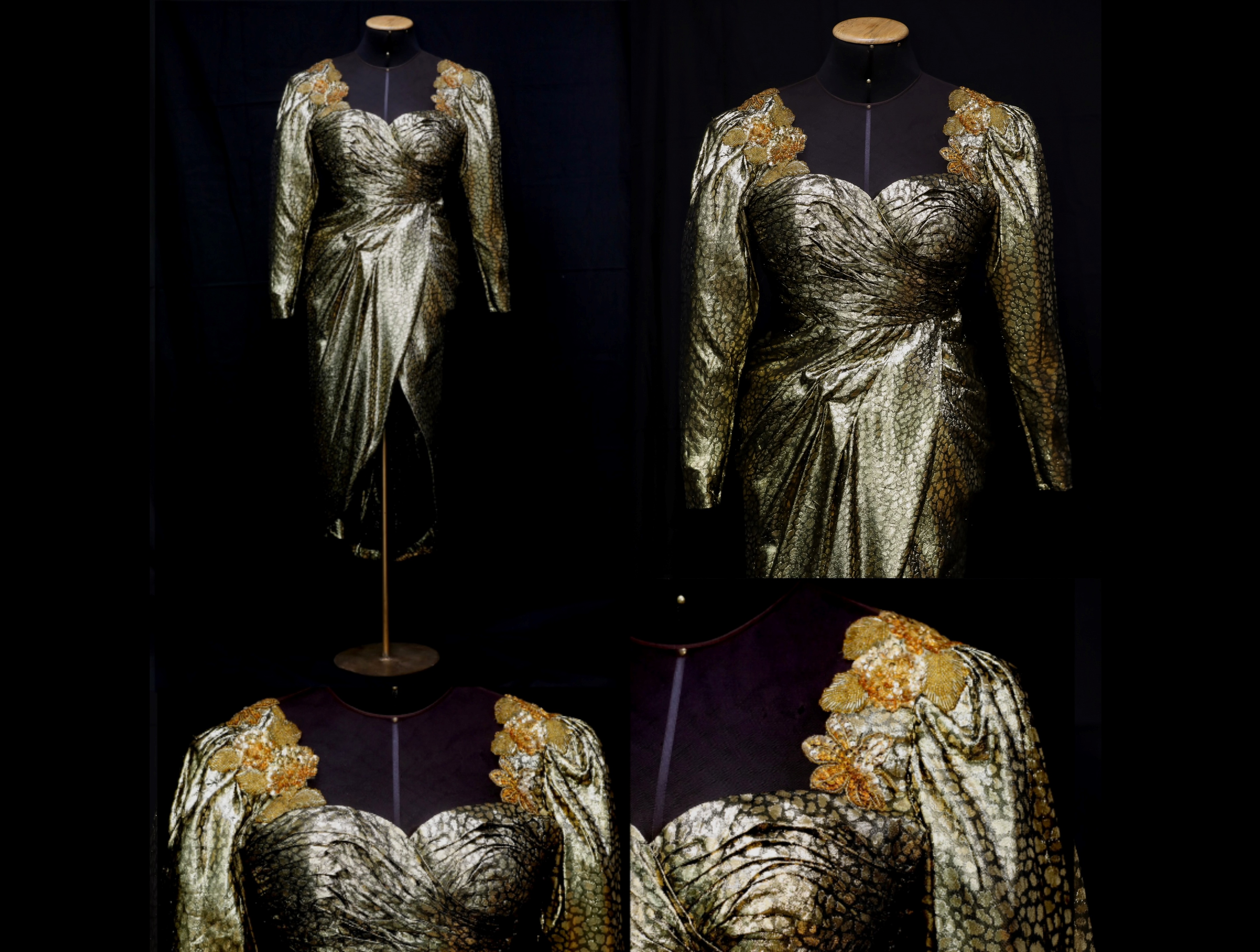 Tomas del vestido donado por el albacea de Celia Cruz, Omer Pardillo-Cid, a la Municipalidad del Callao.