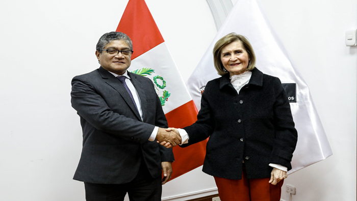 Presidenta del TC Luz Pacheco sostuvo reunión protocolar con el ministro de Justicia y Derechos Humanos Enrique Alcántara