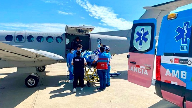 En lo que va del año, el Minsa realizó el traslado aeromédico de 60 pacientes, dentro de ellos 44 niños y recién nacidos de todo el país