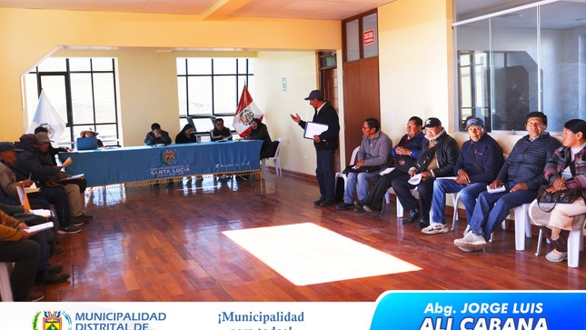 Reunión Informativa por parte de las Autoridades de la Municipalidad Distrital de Santa Lucia