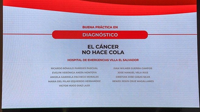 Reconocen a Hospital Villa El Salvador por sus buenas prácticas en salud oncológica