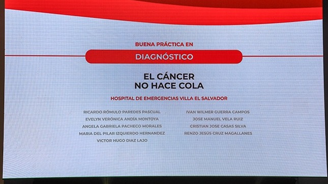 Reconocen a Hospital Villa El Salvador por sus buenas prácticas en salud oncológica